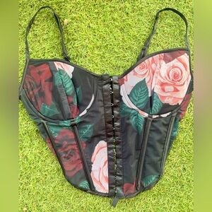 Fashion Nova Floral Black Tank Top